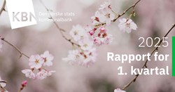 Branches with pink flowers with logo and text