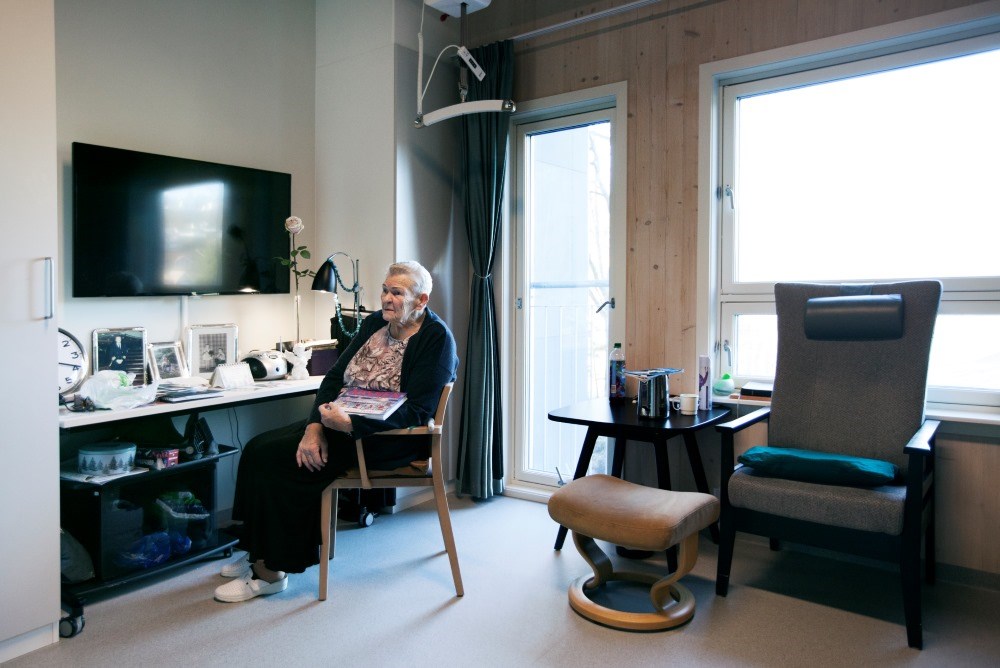 Resident Elsa Irene Hansen enjoys living at Ullerud Health and Care Centre